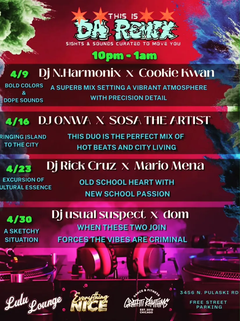 Da Remix April lineup at Lulu Lounge, Thursdays 10pm to 1am